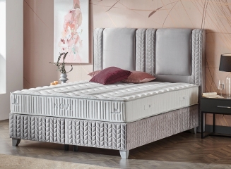 SERABED Kárpitozott ágykeretek fém szerkezettel, ágyneműtartóval