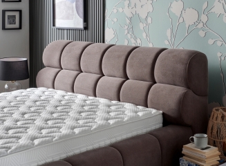 SERABED Kárpitozott ágykeretek fém szerkezettel, ágyneműtartóval